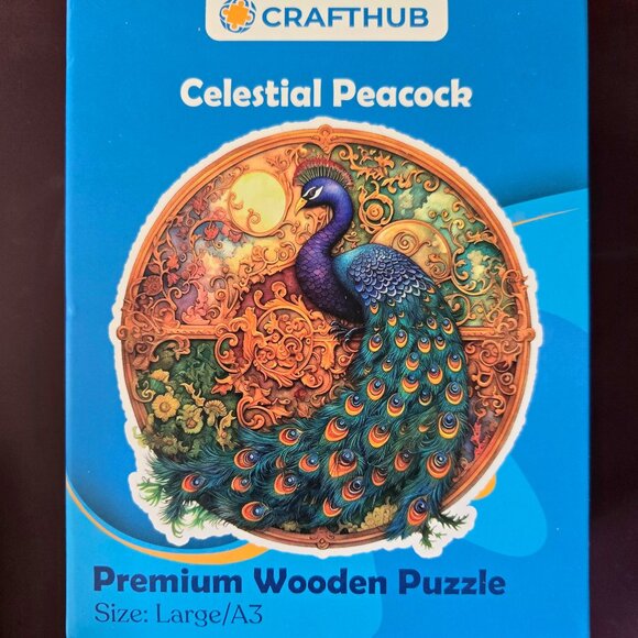 Celestial Peacock wooden jigsaw puzzle - Picture 4 of 4